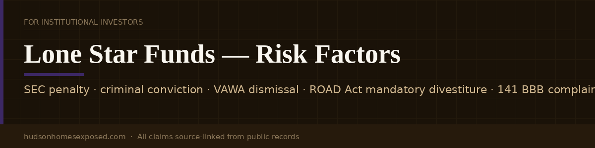 Lone Star Funds — Documented Risk Factors
